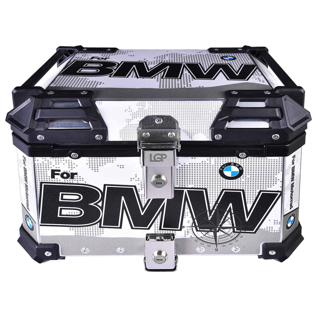 LGP TOP BOX 45L BMW DRAW WITH BACKRESTWhite - LGP India