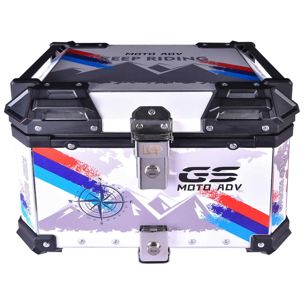 LGP TOP BOX 45L GS MOTO ADV WITH BACKRESTWhite - LGP India