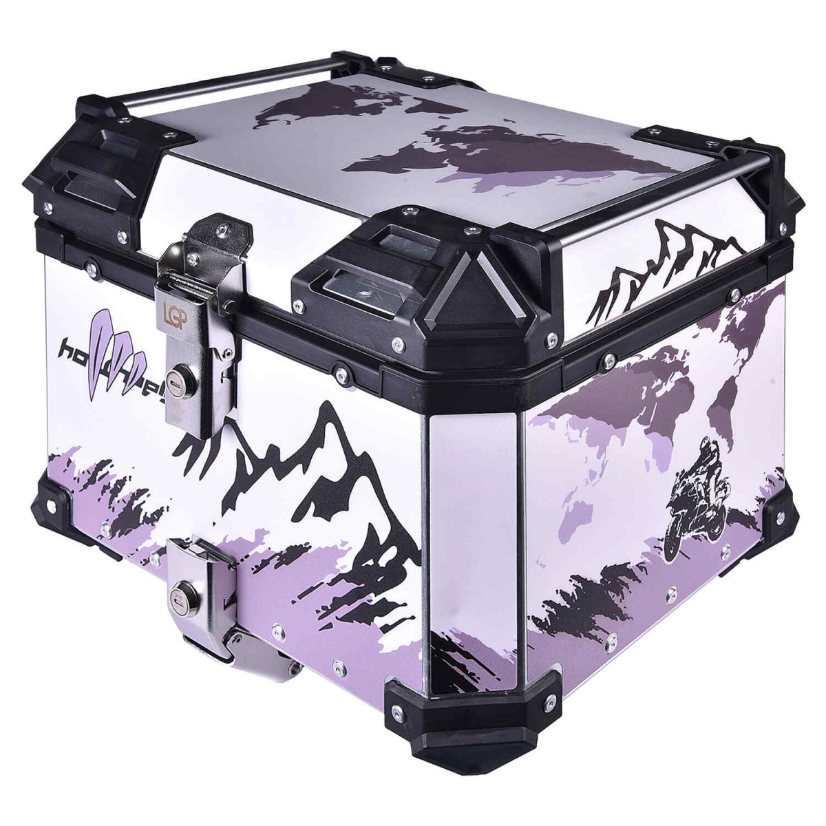 LGP TOP BOX 45L WHITE GRAPHICS WITH BACKREST - LGP India