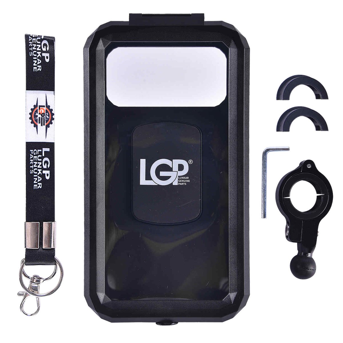 LGP Waterproof Bike Mobile Holder Rainproof Phone Mount with 360° RotationHANDLE FITTING - LGP India