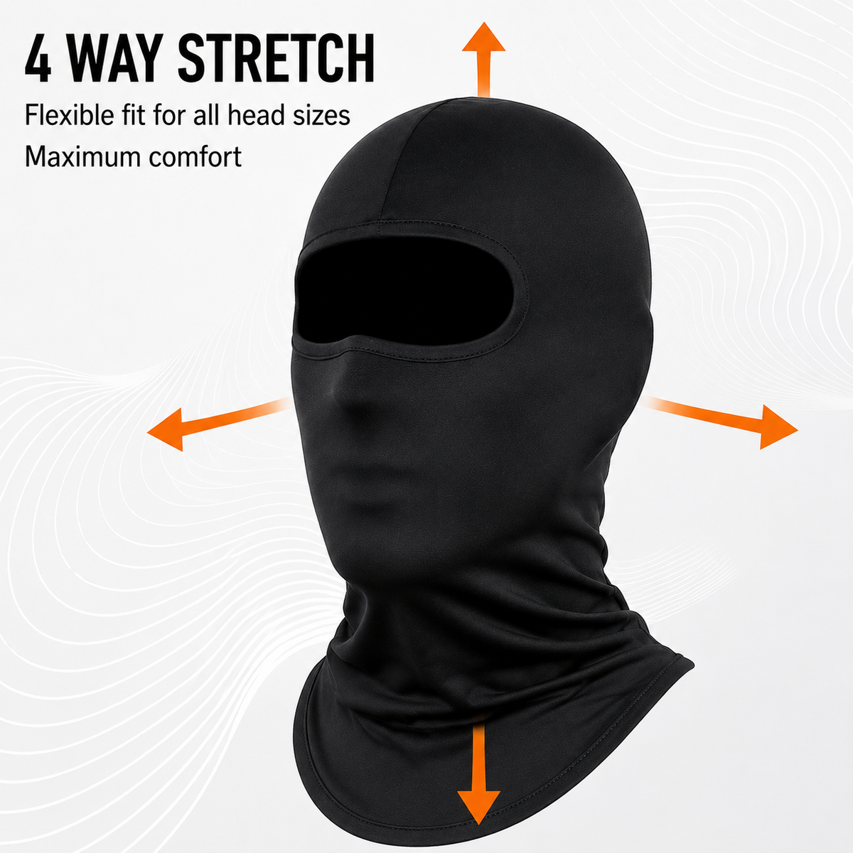 LGP Balaclava Face Mask 4 Way Stretch Quick Dry Sweat Absorbing Helmet Liner, Full Face Cover Protection for Men and Women Black
