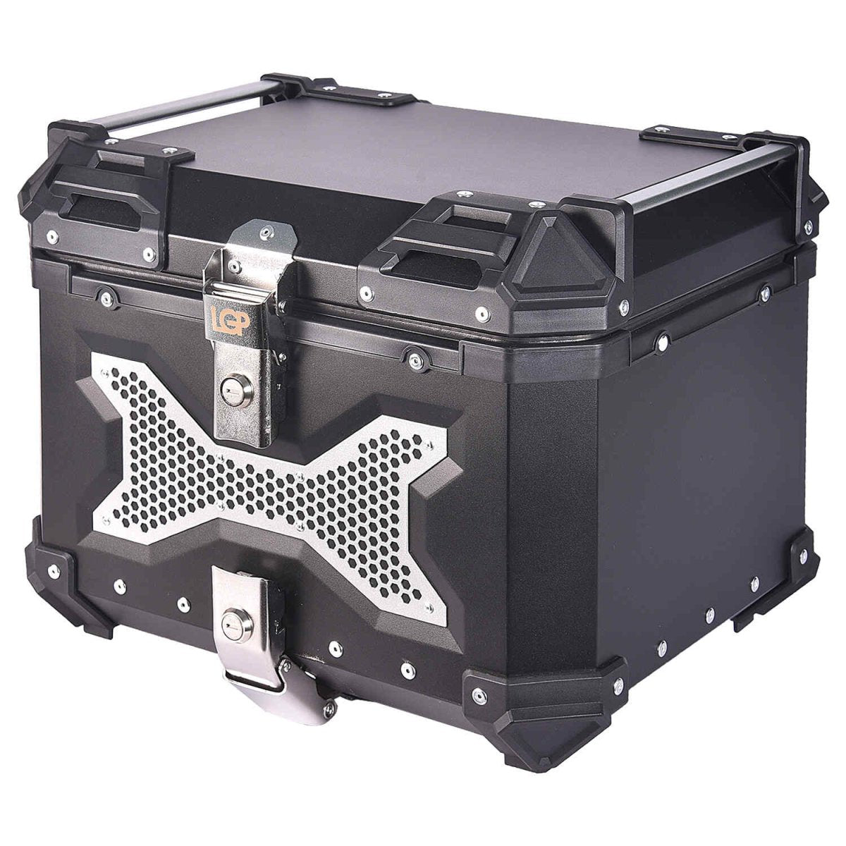 Motorcycle Top Box 45L Black Type X Luggage Box with Backrest - LGP India