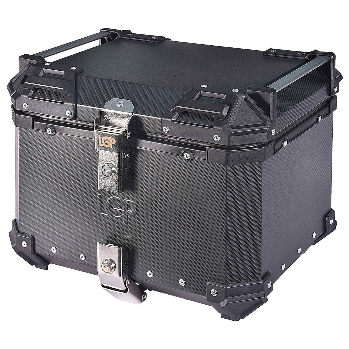 Motorcycle Top Box 45L Carbon Finish Luggage Box with Backrest - LGP India