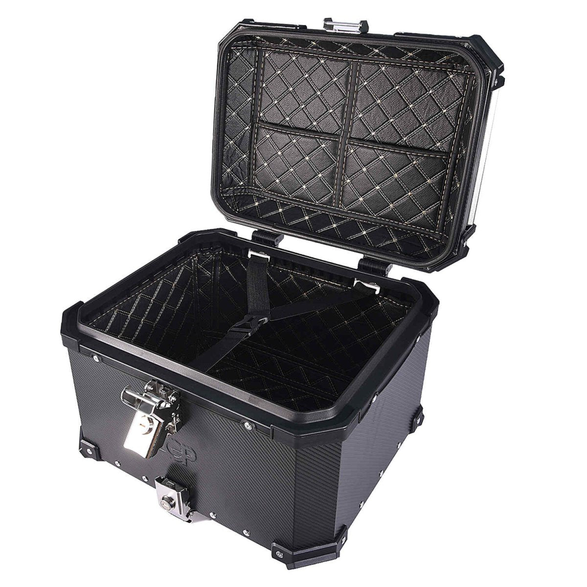 Motorcycle Top Box 45L Carbon Finish Luggage Box with Backrest - LGP India