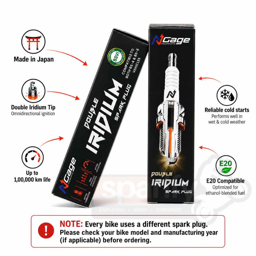 Pulsar NS 200 BS6 | NGAGE double iridium spark plug | MADE IN JAPAN - Pack of 3