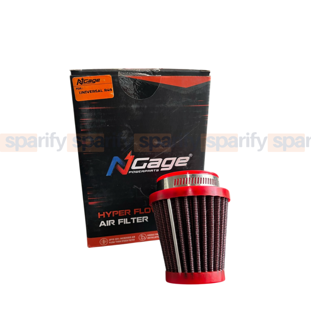 CONICAL | HYPERFLOW AIR FILTER | FOR 150/200 CC SEGMENT | UNIVERSAL MOTORCYCLE WITH 49MM - NGAGE POWERPARTS
