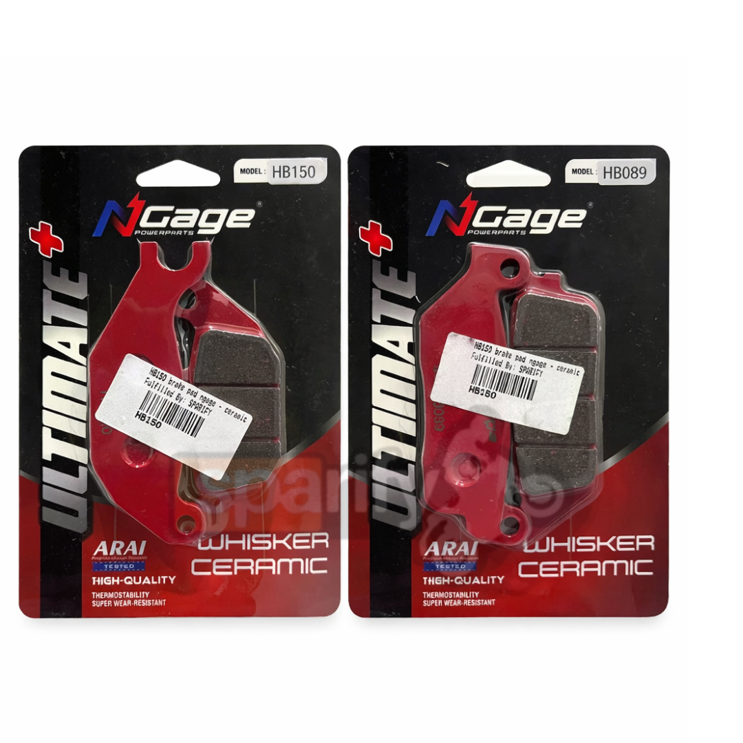 HONDA CB HNESS 350 / 350RS | front and rear whisker ceramic Ultimate + brake pads | NGAGE POWERPARTS - COMBO