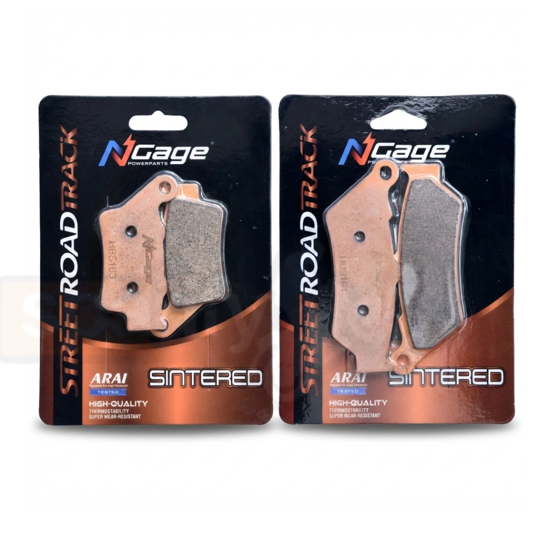 COMBO - RE Interceptor 650 - Continental GT 650 | front and rear sintered brake pads | NGAGE POWERPARTS - ARAI Certified for Extreme Performance
