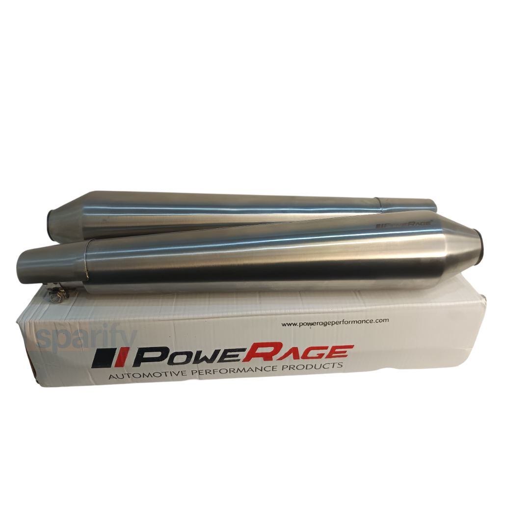 RE Interceptor 650 / Continental GT 650 - Brushed Steel Finish Matte (Long Type) PoweRage Performance Slip on Exhaust