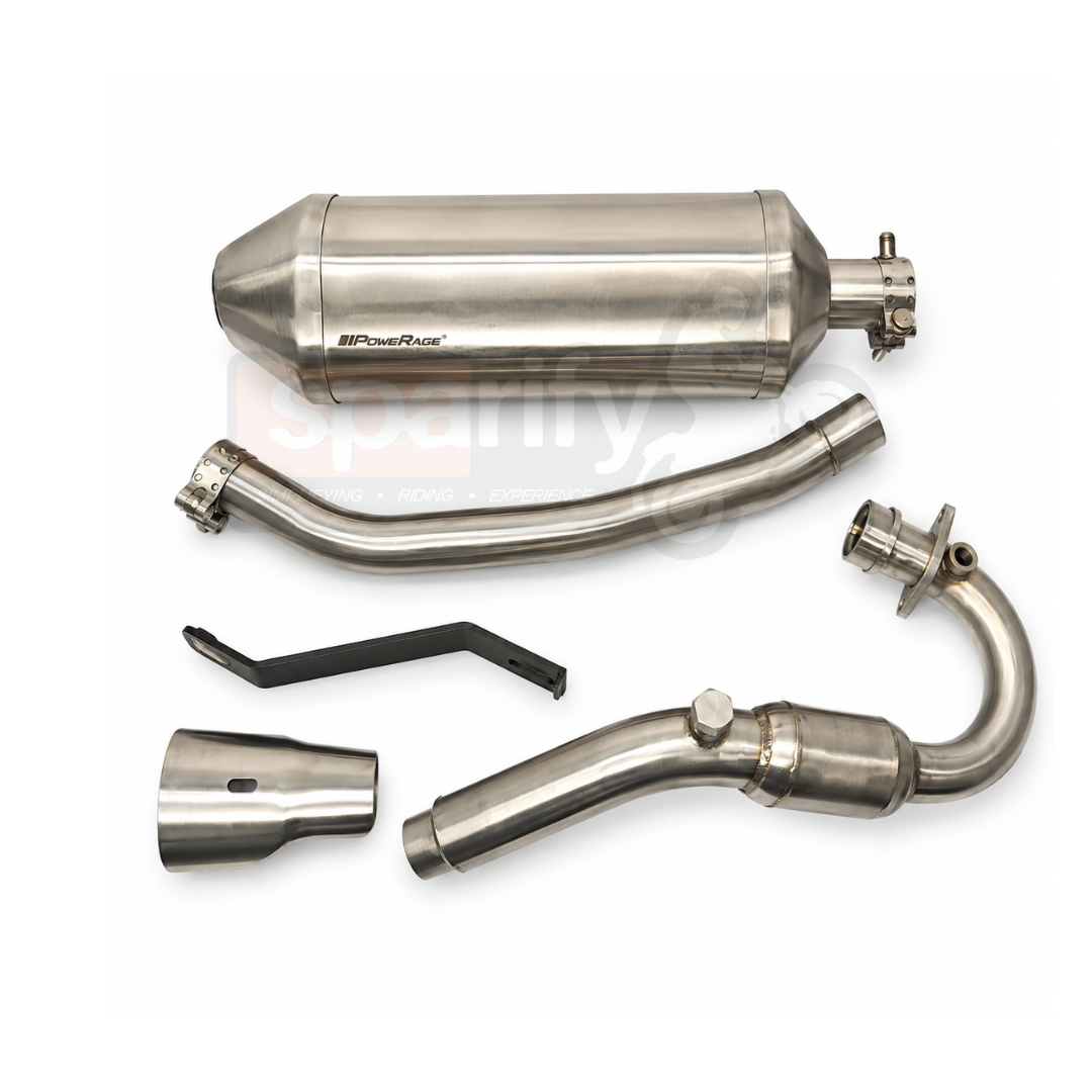 Hero Xpulse 200 / 4V / Pro / Rally - Powerage Performance Combo | Slip-On Exhaust + NGAGE Hyper Flow Air Filter + NGAGE Double Iridium Spark Plug