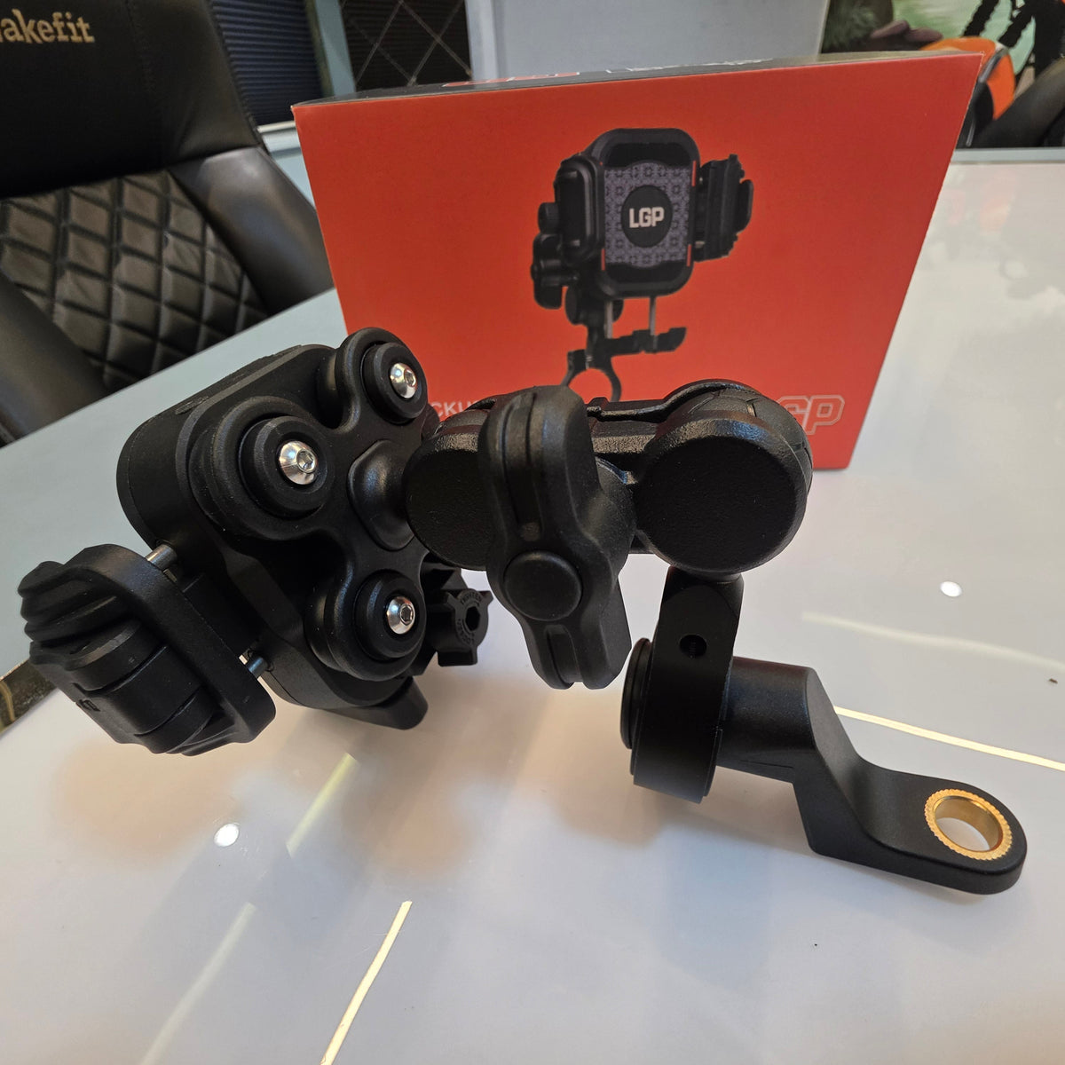 LGP - 1314 Motorcycle Mobile Holder with Vibration Damper & Quick Release Secure Adjustable Phone Mount for Bike & Motorcycle Handlebar