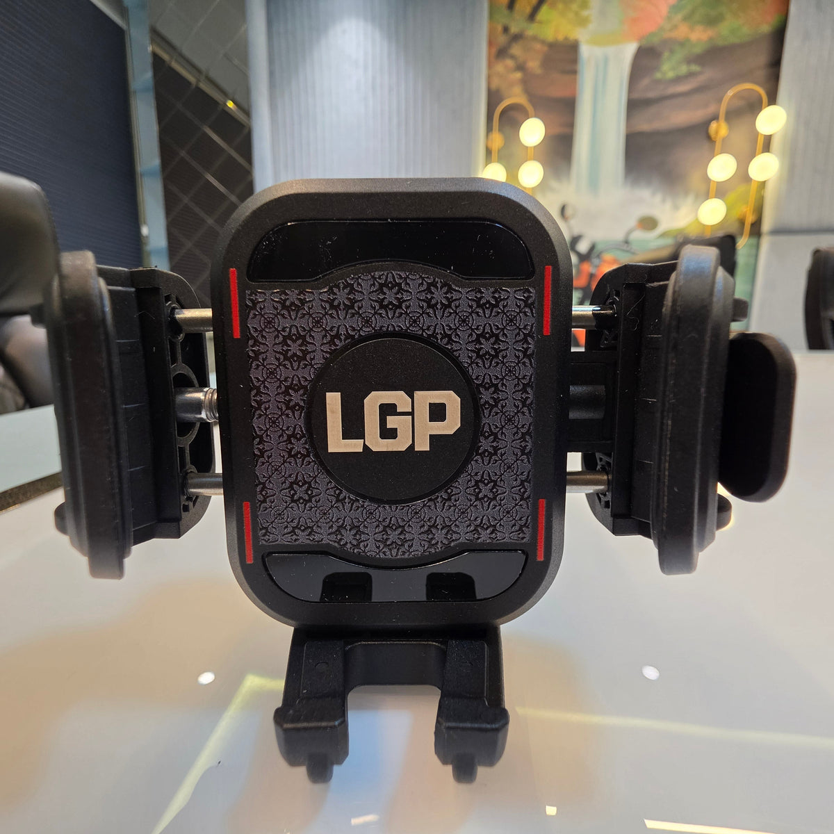 LGP - 1314 Motorcycle Mobile Holder with Vibration Damper & Quick Release Secure Adjustable Phone Mount for Bike & Motorcycle Handlebar