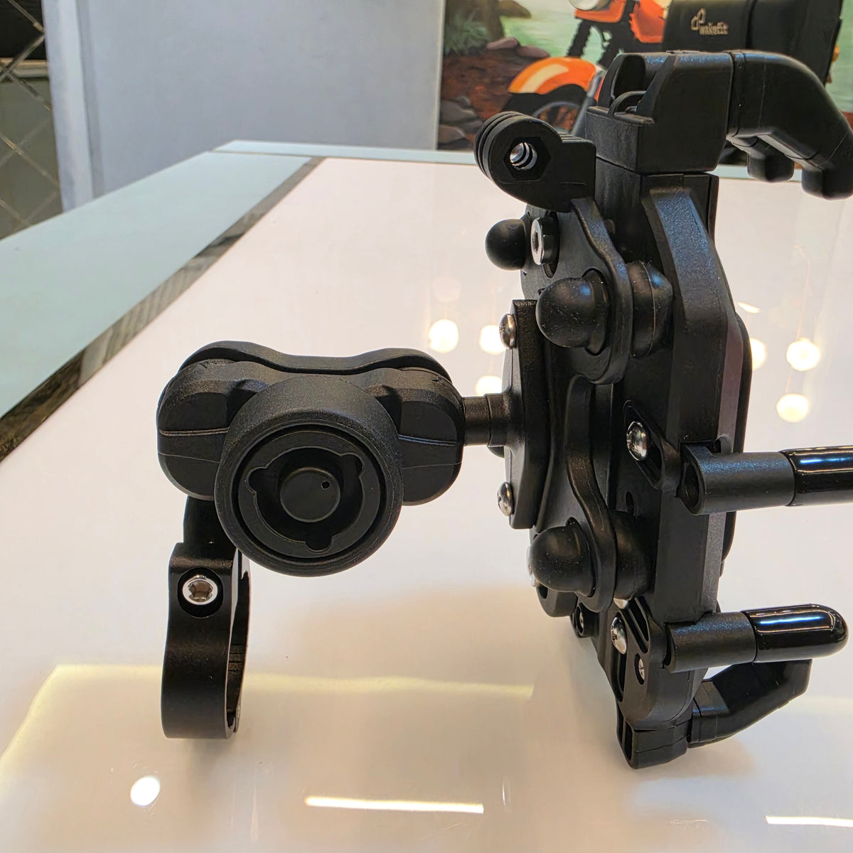 LGP 1313 Motorcycle Mobile Holder with Shockproof Vibration Damper & GoPro Camera Mount