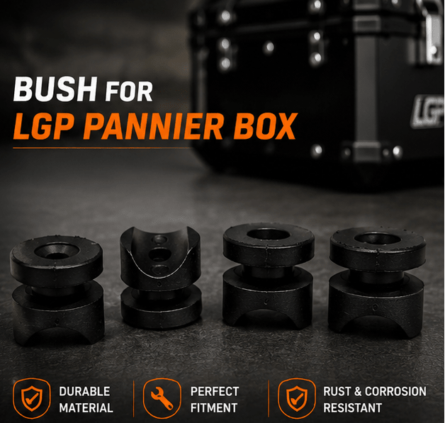 Universal Motorcycle Pannier Bush Set with Bolts (Set of 4) | Saddle Stay Mount Spacer Kit for Bike LuggagePACK OF 4 - LGP India