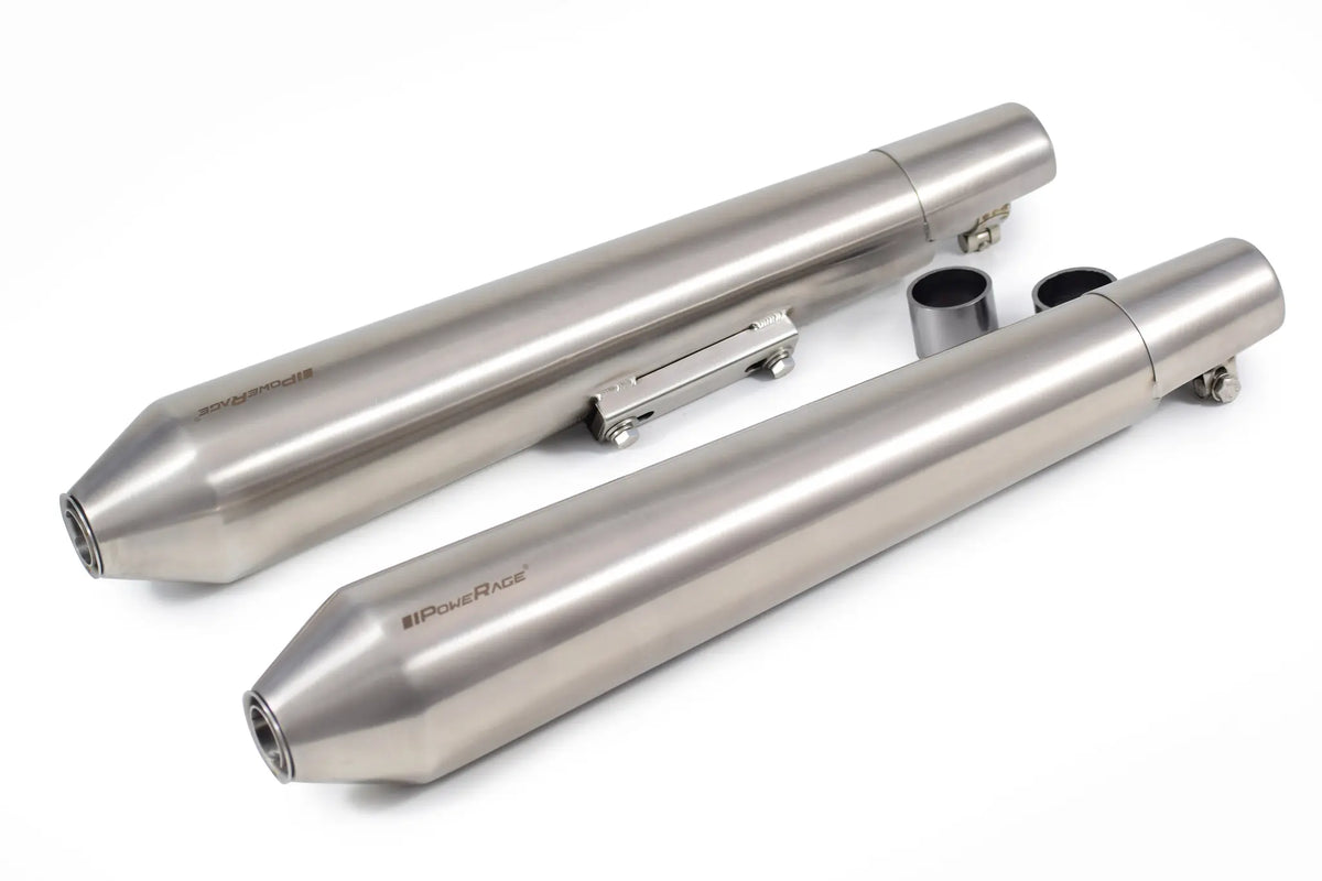 RE Interceptor 650 / Continental GT 650 - Brushed Steel Finish Matte (Long Type) PoweRage Performance Slip on Exhaust